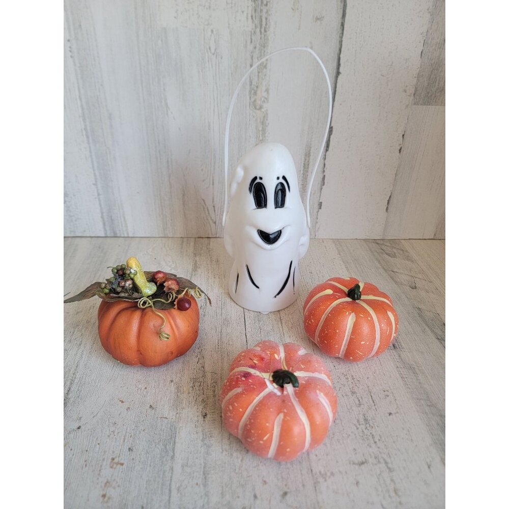 Vintage variety pumpkin ghost blow mold home decor set unique prop‎